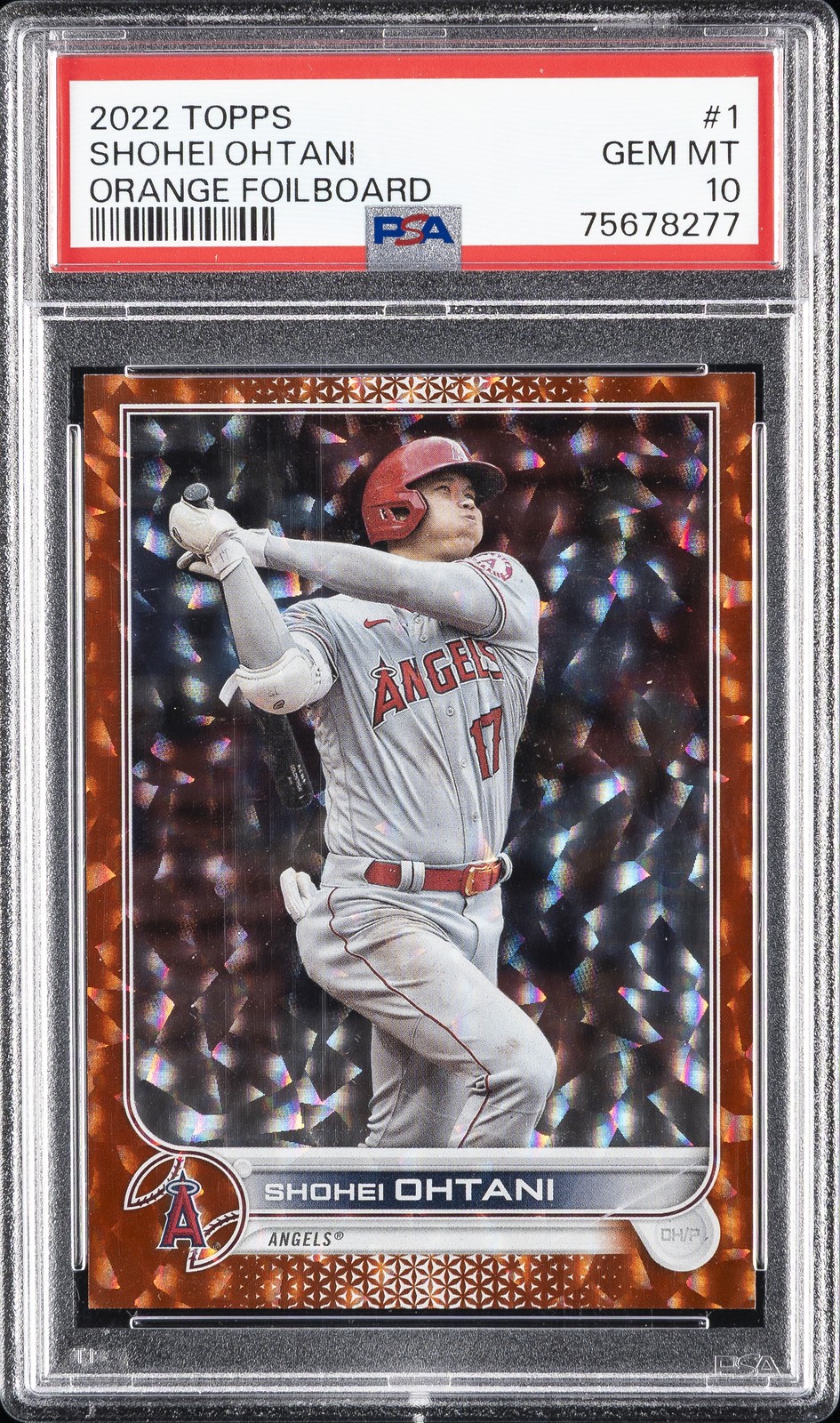 2022 TOPPS ORANGE FOILBOARD #1 SHOHEI OHTANI 198/299 PSA 10