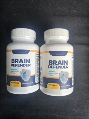 Brain Defender 2 Pack Memory Focus Brain Support 120 Capsules Exp 10/2028