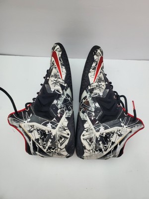 Size 12 - Nike LeBron 11 Graffiti 616175-100 Black White Red Pre