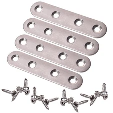 Stainless Steel Flat Mending Plate Repair Bracket Connector 3 Inch 4 PCS