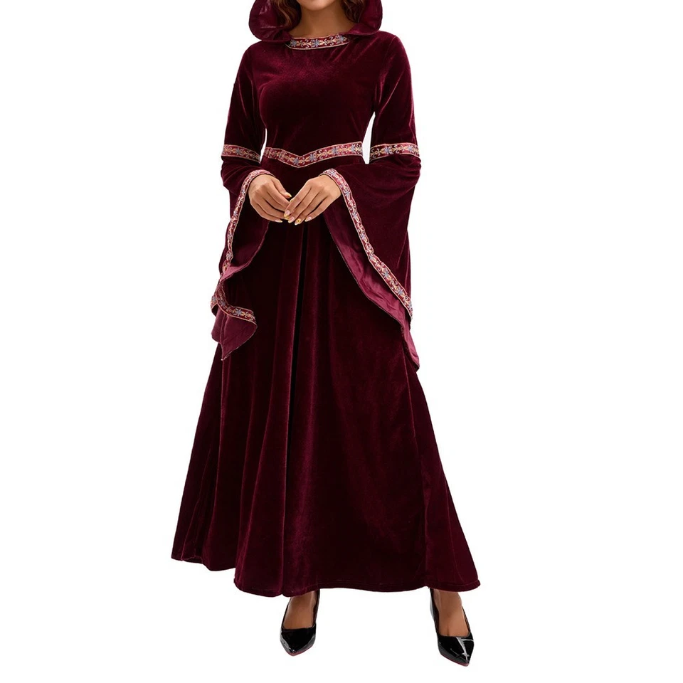 Medieval Hooded Dress Costume Party 70% Polyester Fabric New Condition Apparel - Image 3 of 4