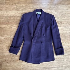 Women  s Vintage Christian Dior Deep Purple Double Breasted Wool Blazer Size 8