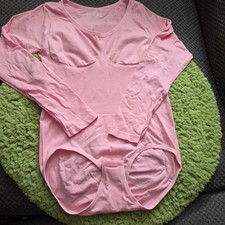 Pink Long Sleeve One Piece Bodysuit Womens XL Solid MPN 60016
