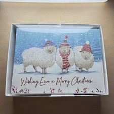 Leanin' Tree Christmas Greeting Cards Set, 12 w/ Envelopes, Sheep N96288