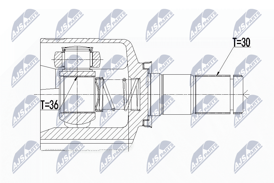 Driveshaft CV joint transmission sided NPW-RE-092 NTY for RENAULT SCÉNIC III - Image 2