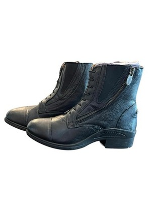 Kavalkade Meridius Lace Paddock Boots Side Zip Leather Jodhpur Riding Black 7.5