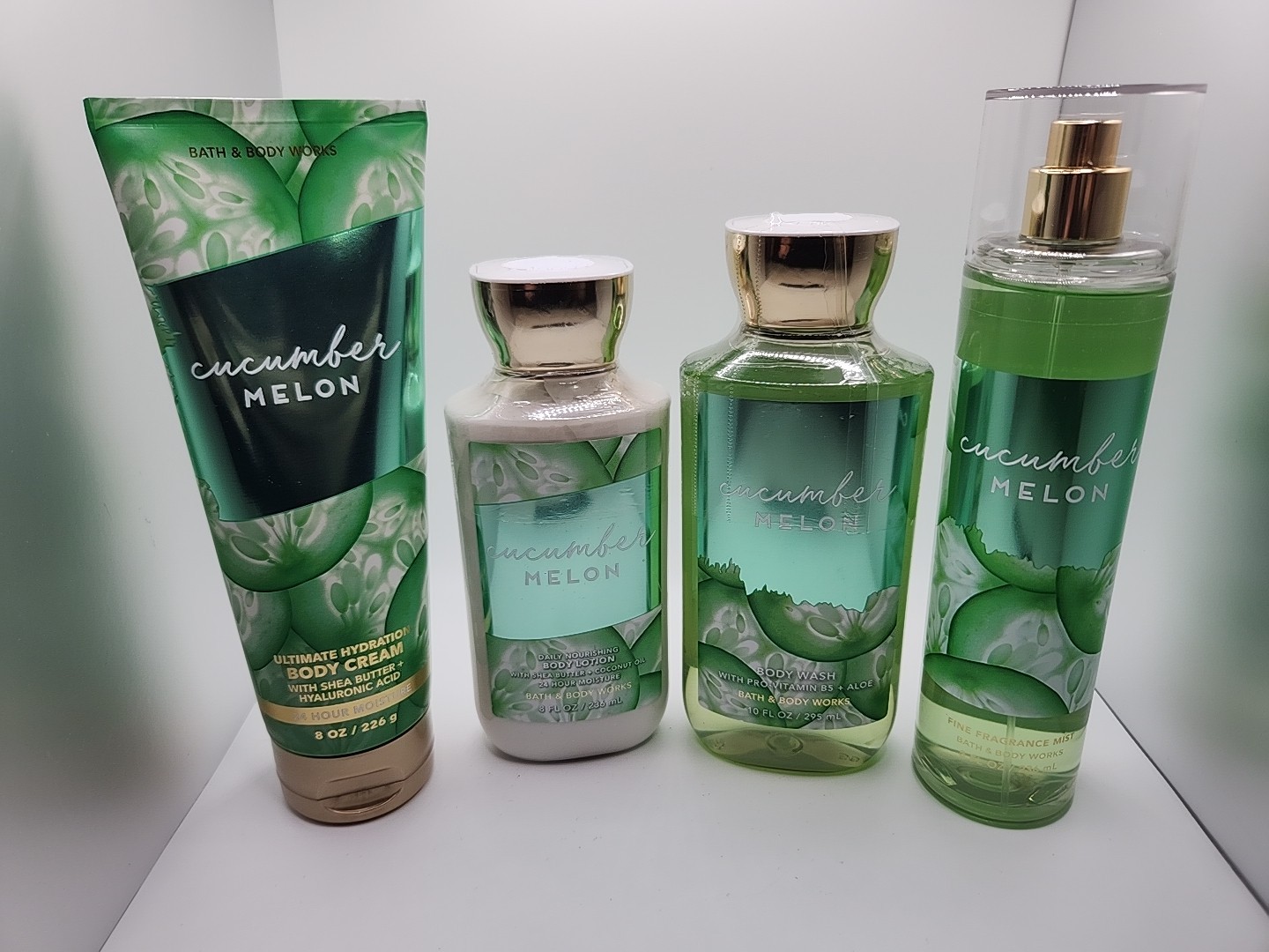 Cucumber melon 4 pcs set Body lotion, Body wash, body cream 