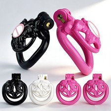 Resin Chastity Cage Restraint Locking Device Men's Lock With Base Ring Key