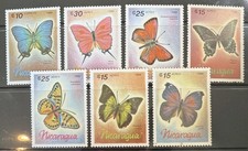 DP Stamps Nicaragua 1986 SC 1567-2573 MNH Set Butterflies