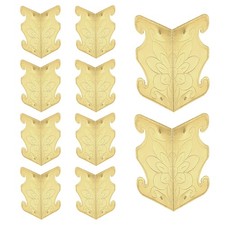 10 Pcs Baseboard Corner Protectors, Decorative Metal Corner Covers, Yellow