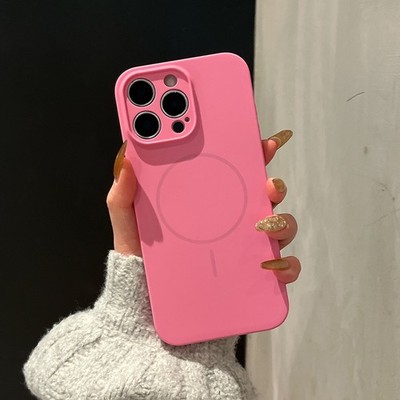 For iPhone 17 16 15 14 13 Pro Max Magnetic Ultra Slim Liquid Silicone Phone Case