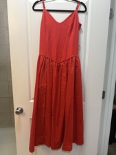 Vibrant Red Dress From Express Great For Summer On A Hot Day With Flats!