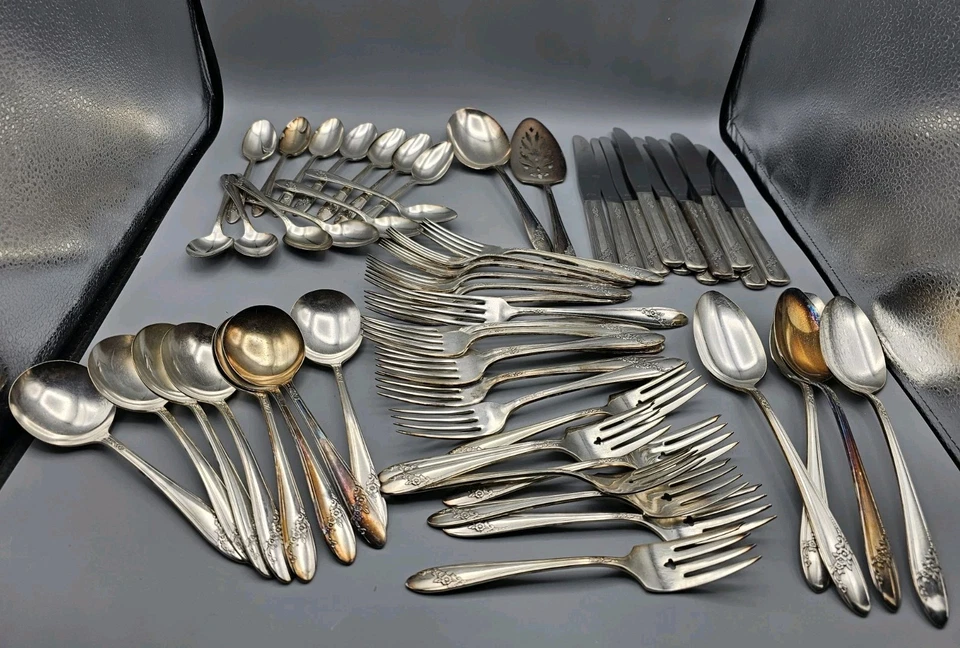 Столовые приборы «Набор» см. описание для # Queen Bess II Oneida Community посеребренные - Изображение 2 из 4