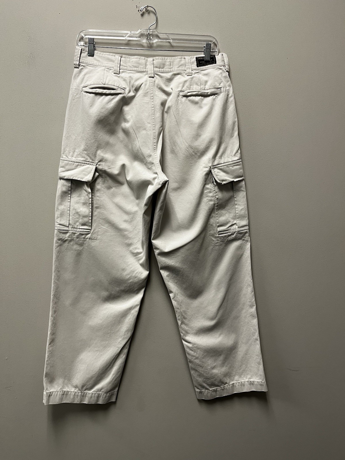 VTG RL Polo Sport Sportsman Cream/Off White Twill Cargo Pants—Men’s 36/32* thumbnail 3