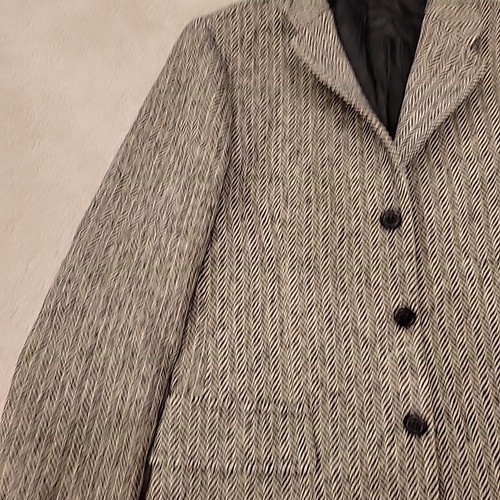 Ralph Lauren Wool Blazer Herringbone Jacket Grey Gray Equestrian Italy S Women - Picture 4 of 16
