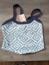 Free People Movement All Clear Cami In Blue White Geometric Jacquard Pattern M/L