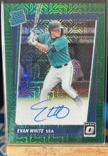 2021 Donruss Optic Evan White RC Rated Rookie Auto Green Mojo #d 42/99 #RRS-EW