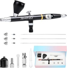 Airbrush Kit - Airbrush Gun Set Dual-Action Gravity Feed with 0.35, 0.4 0.5...