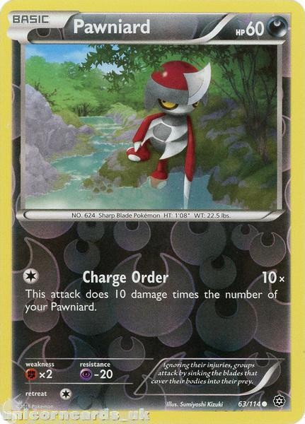 Pawniard 63/114 :: Steam Siege ::  Reverse Holo Mint Pokemon Card