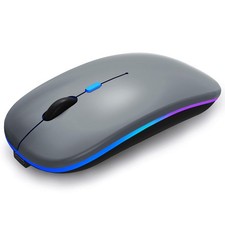 WREANU Wireless Bluetooth Mouse Rechargeable Laptop Mice with LED Lights Silent