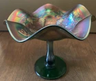 Fenton Iridescent Carnival Art Glass pedestal vase