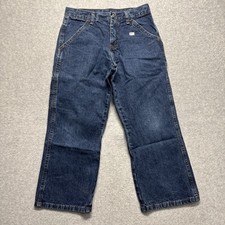 Wrangler Kids Classic Straight Leg Blue Denim Jeans Husky Sz 10 Adjustable Waist
