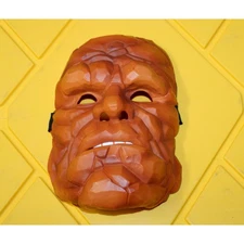 Vintage Fantastic Four "Thing" Sculpted Face Mask Costume 2005 Adult Marvel (L)