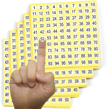 1-500 round Number Stickers Labels 15 Sets 7500 Self Adhesive Labels Small Conse