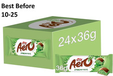 24X36g Aero Bubbly Peppermint Mint Chocolate Bars BBE 10-25 RRP £23 Sale £10.49