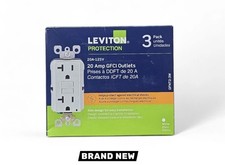 Leviton 20 Amp Self-Test SmartlockPro Slim GFCI Duplex Outlet, White 3-Pack