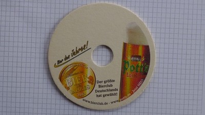 Beer mat Oelde Pott's brewery - the one with the hole