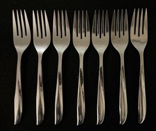 VTG Oneida Twin Star 6 1/4 Salad Forks Stainl...