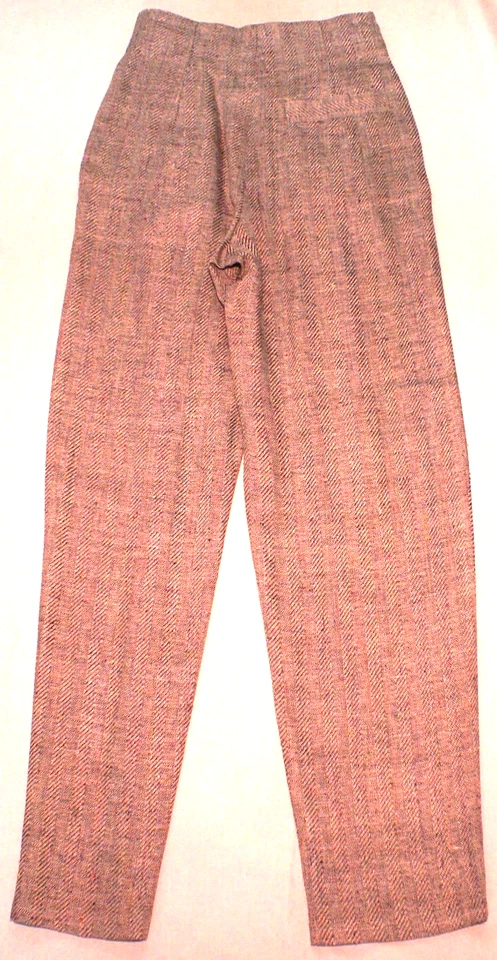 复古 Ann Taylor 女式打褶锥形腿灰色裤子,尺寸 4 (24X30),全新 — 第 3/4 张图片