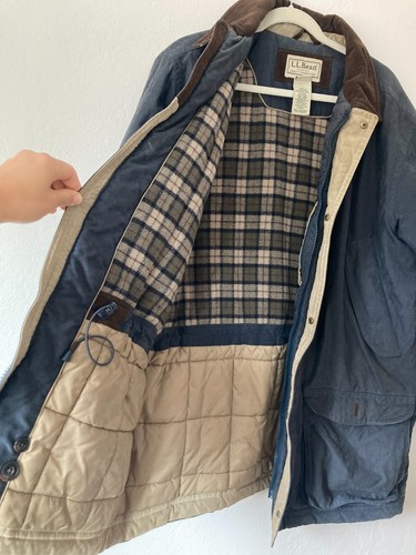 Vintage LL Bean Barn Coat Chores Wool Lined Navy Full Zip Southwesten Mens Large - Picture 11 of 17