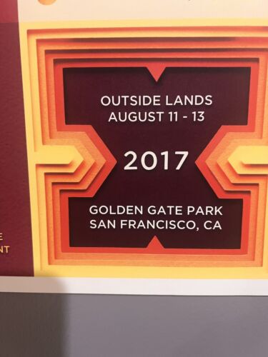 2017 Outside Lands Typografie Poster Metallica The Who 28" x 18" Gildersleeve - Bild 3 von 5