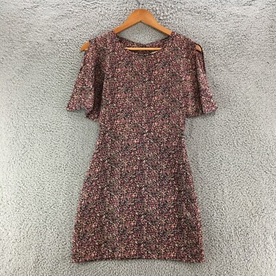 BCBGeneration A-line Mini Dress Womens 0 Multicolor Short Sleeve Cut Out Back