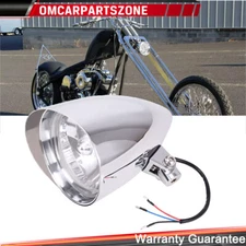 5.75" Motorcycle Chrome Visor Bullet Headlight For Harley Bobber Chopper Custom