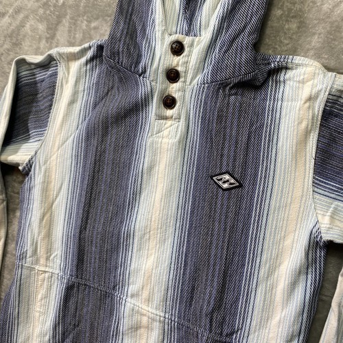 Billabong Boys XL Blue Stripped Rancho Pullover Long Sleeve Hoodie Sweatshirt - Picture 2 of 7