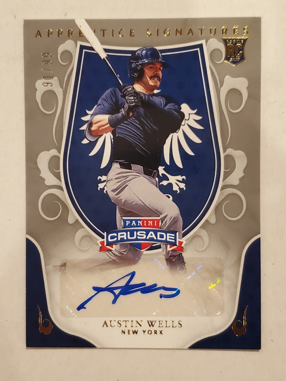 AUSTIN WELLS 2024 Panini Crusade APPRENTICE SIGNATURES AUTO SILVER #'d 62/99 RC