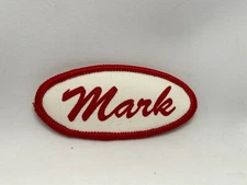 MARK  USED SILK SCREEN VINTAGE SEW ON NAME PATCH TAGS ASSORTED COLORS