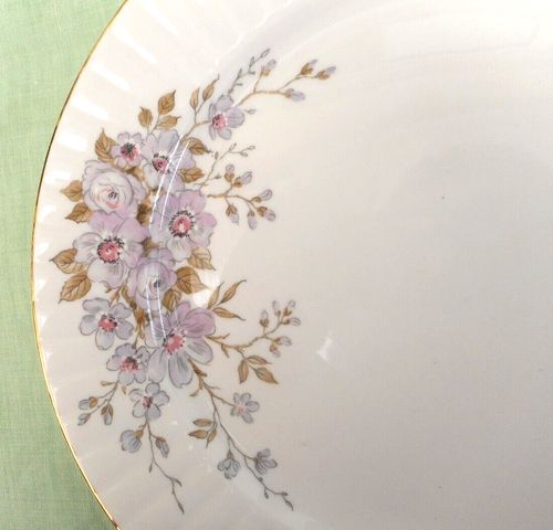 6 Royal Stafford bone china dinner plates -25 cm (10") d'r - pink & mauve floral - Picture 2 of 3