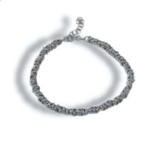 Bracciale braccialetto tipo dodo in argento 925 regolabile nodi anelli rodiato