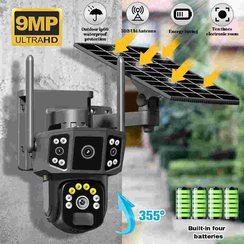 3Lens 2K HD WiFi Solar Camera Wireless Outdoor CCTV PTZ Home Security System Cam - Picture 16 of 18