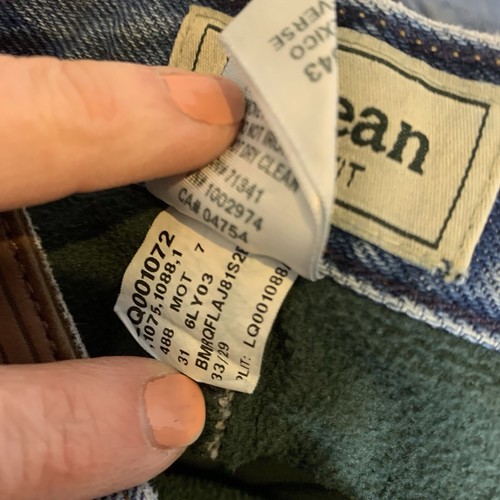 LL BEAN Jeans Mens 33x29 Vintage Green Flannel Lined Classic Measure 27.5" Long - Picture 10 of 10