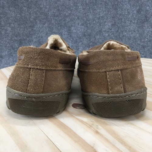 Eddie Bauer Slippers Mens 13 Westhaven Moccasin Brown Suede Slip On Casual Flats - Picture 8 of 16
