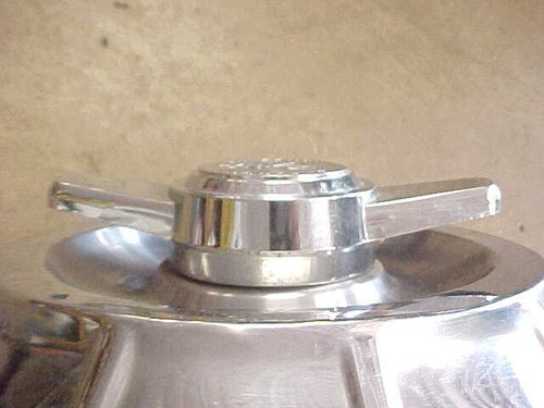'56 - '58 Corvette hubcap (wheel cover), original but flawed. - Picture 7 of 13