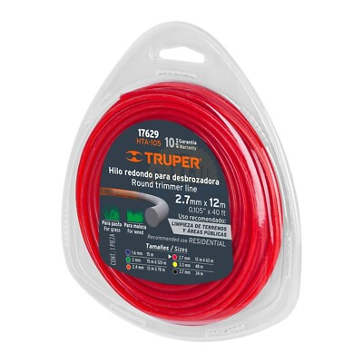 Truper HTA-105 String trimmer roll, 2.7 mm x 12 m