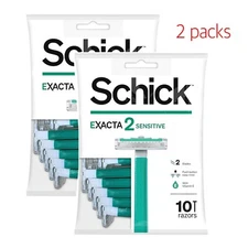 Schick Exacta2 Sensitive Disposable Razor, 10 Count (2Pack)  ( FREE SHIPPING )