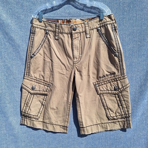 NWOT Rock Revival Mens Classic Cargo Shorts Tag 32 Mes 34 Factory Sample Tan - Picture 3 of 13
