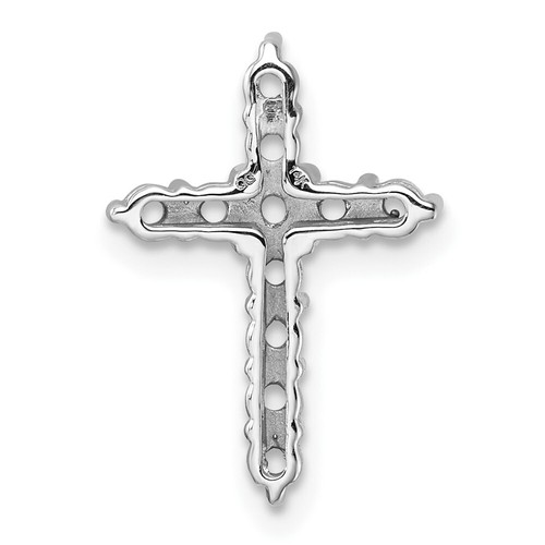 14k White Gold Diamond Cross Chain Slide Mounting Necklace - Picture 3 of 5